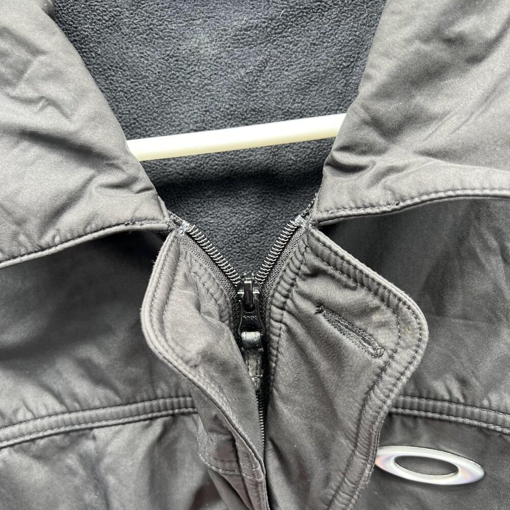 Oakley Jacket Men Large Black Button Down Polyester Full Zip Coat VTG Rain Wind - Picture 11 of 16